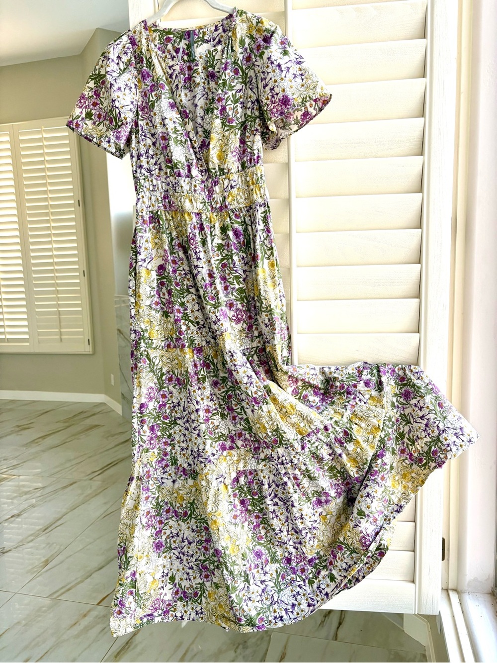 NEW Anthropologie The Somerset Maxi Dress Anthropologie V Neck Lilac Floral 2-4 - Picture 11 of 12